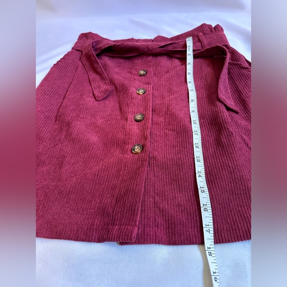 Womens Ribbed Paperbag Mini Skirt - Picture 3 of 5